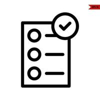 to do list in paper with check in button line icon vector