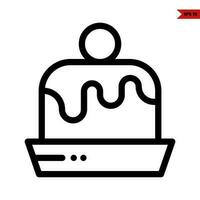 cake in plate line icon vector