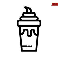 ice cream in cup  line icon vector