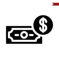 money with money in button glyph icon vector