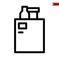 bottle drink in paperbag line icon vector