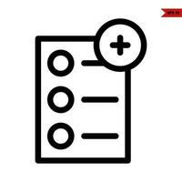 to do list in paper with plus in button line icon vector