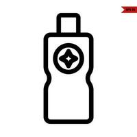 sparkle in button with in bottle drink line icon vector