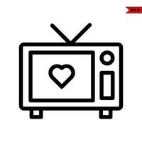 amor en televisión línea icono vector