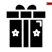 star in gift box  glyph icon vector