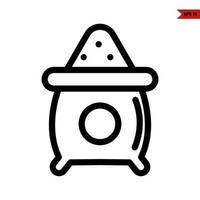 wheat in bag line icon vector