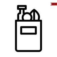 food in paperbag line icon vector