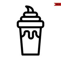 icono de línea de helado vector