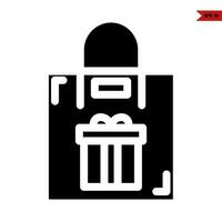 gift box in handbag glyph icon vector