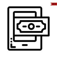 money in atm  machine line icon vector