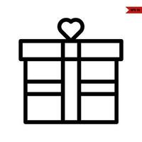 love with gift box line icon vector