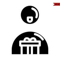 gift box in person glyph icon vector