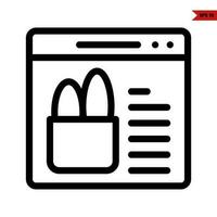 bread in paperbag with in monitor line icon vector