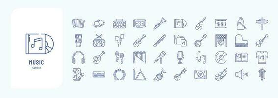 Music instrument, including icons like Accordion, Bell, Boombox, and more vector