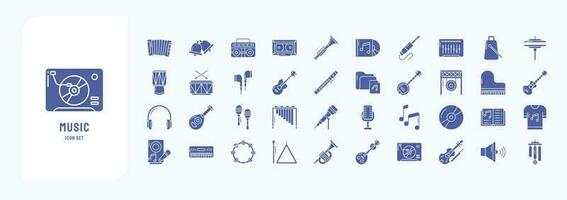 Music instrument, including icons like Accordion, Bell, Boombox, and more vector