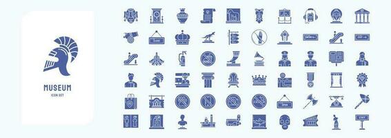 Museum, including icons like African Mask, Ancient jar, Scroll, Art and more vector