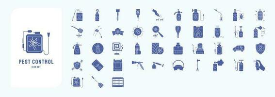 Collection of icons related to Pest control, including icons like spray, powder, insect, poison and more vector
