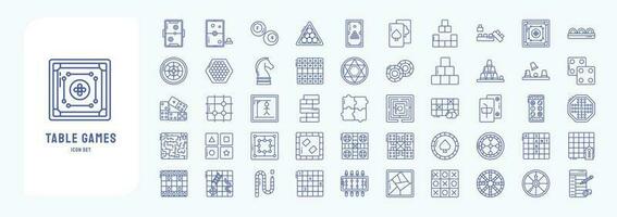 Collection of icons related to Table Games, including icons like Air Hokey, Chess, Casino Chips,  and more vector
