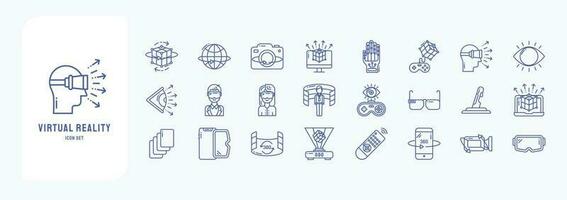 Collection of icons related to Virtual Reality, including icons like vr, augmented reality, Technology and more vector