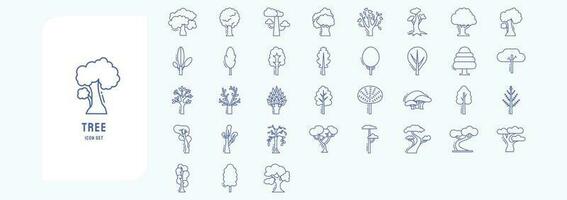 Collection of icons related to Tree, including icons like Apple, Locust, Magnolia, Maple and more vector