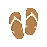 Vector vietnamese flip flops isolated on white background. Vietnamese slates shoes for beach. Cartoon style illustration.