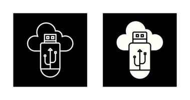 icono de vector de nube usb