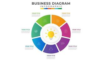 7 7 pasos moderno mapa mental diagrama con negocio línea iconos vector negocio y presentación infografía modelo