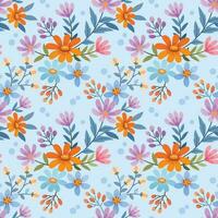 Colorful flowers design in seamless pattern. vector