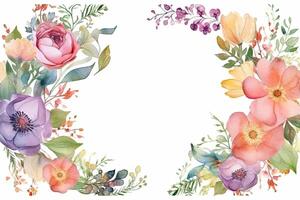 Festive floral composition. Flowers on bright colored background. photo