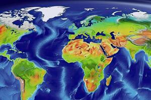 mundo mapa con clima pronóstico solicitud. generativo ai foto