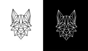 vector illustration graphic of design Polygon wolf head elegant geometric in line art style