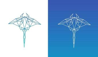 vector ilustración gráfico de diseño polígono mantarraya elegante geométrico en línea Arte estilo