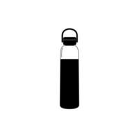 740ml Glass Water Bottle screw lid and color silicone sleeve and grip on lid, vector