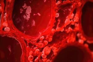 Macro shot of red blood cells in artery. photo