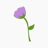 purple flower bloom clip art vector illustration for design decorations. park or garden spring theme illustration.