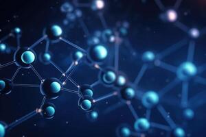 Molecular structure with connections between atoms. photo