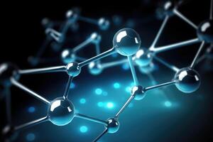 Molecular structure with connections between atoms. photo