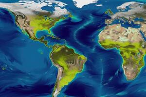 mundo mapa con clima pronóstico solicitud. generativo ai foto