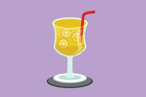 gráfico plano diseño dibujo de estilizado limonada hielo logo, etiqueta, volantes, pegatina, símbolo. bebida limón bebida menú restaurante para café tienda o comida entrega servicio. dibujos animados estilo vector ilustración