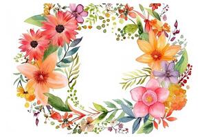 Festive floral composition. Flowers on bright colored background. photo