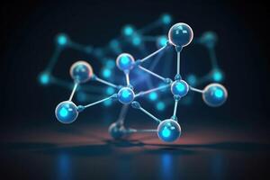 Molecular structure with connections between atoms. photo