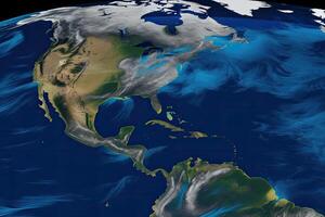 mundo mapa con clima pronóstico solicitud. generativo ai foto