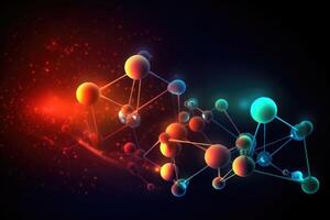 molecular estructura con conexiones Entre átomos generativo ai foto