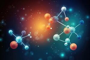 Molecular structure with connections between atoms. photo