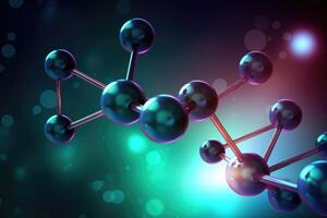 Molecular structure with connections between atoms. photo