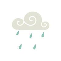 cloud with rain. vector illustration in flat style.