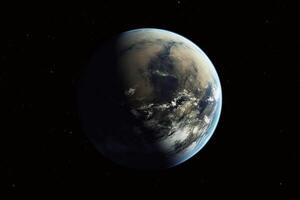 Unknown planet, view from space. photo