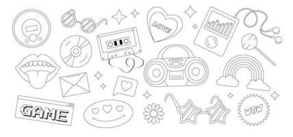 Set of Y2K Style Objects and Elements vector