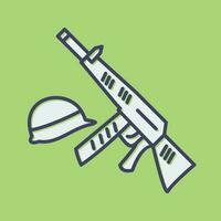 Gun and Helmet Vector Icon