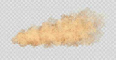 Dust cloud isolated on gray background. Sand storm, beige powder explosion concept. vector